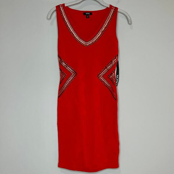 NWT XOXO Red Bodycon Dress Size S Sleeveless - Picture 1 of 10